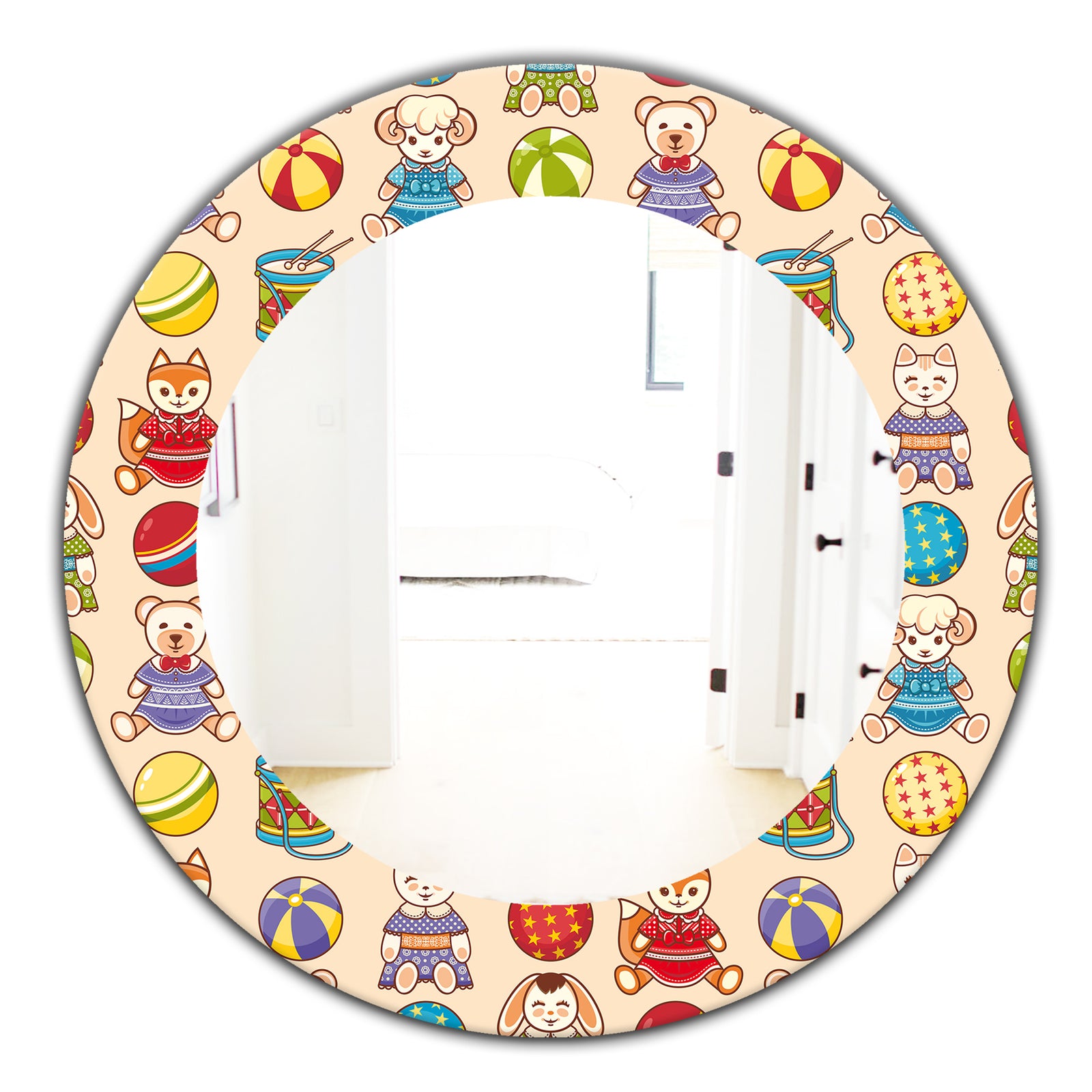 Kids Geometric 2 - Modern Mirror - Oval or Round Wall Mirror