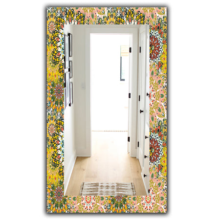 Mandala Pattern For Printing On Fabric Or Paper - Bohemian and Eclectic Mirror - Frameless Modern Wall Mirror