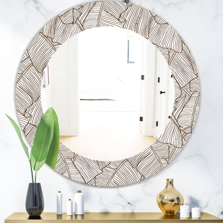 Leaves Of Palm Tree - Bohemian and Eclectic Mirror - Oval or Round Wall Mirror