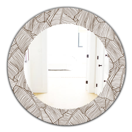 Leaves Of Palm Tree - Bohemian and Eclectic Mirror - Oval or Round Wall Mirror