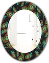 Feathers 5 - Bohemian and Eclectic Mirror - Oval or Round Wall Mirror