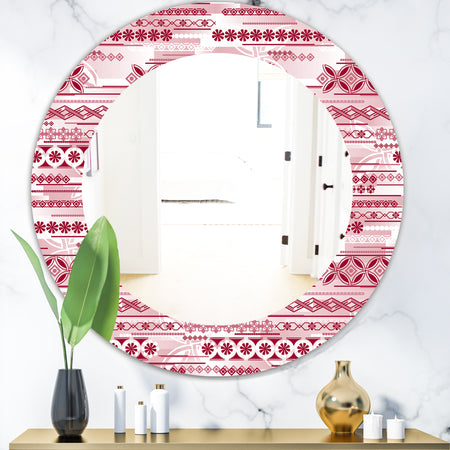 Irregular Pattern - Bohemian and Eclectic Mirror - Oval or Round Wall Mirror