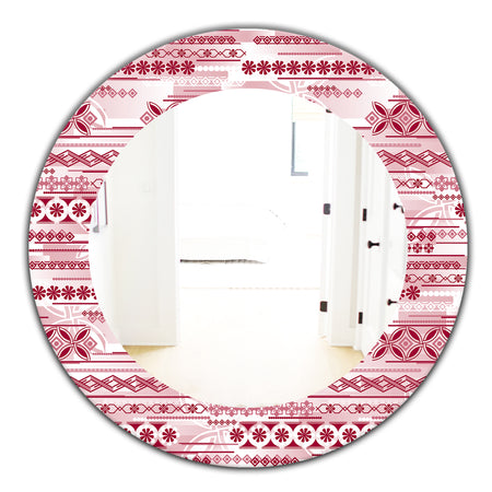 Irregular Pattern - Bohemian and Eclectic Mirror - Oval or Round Wall Mirror