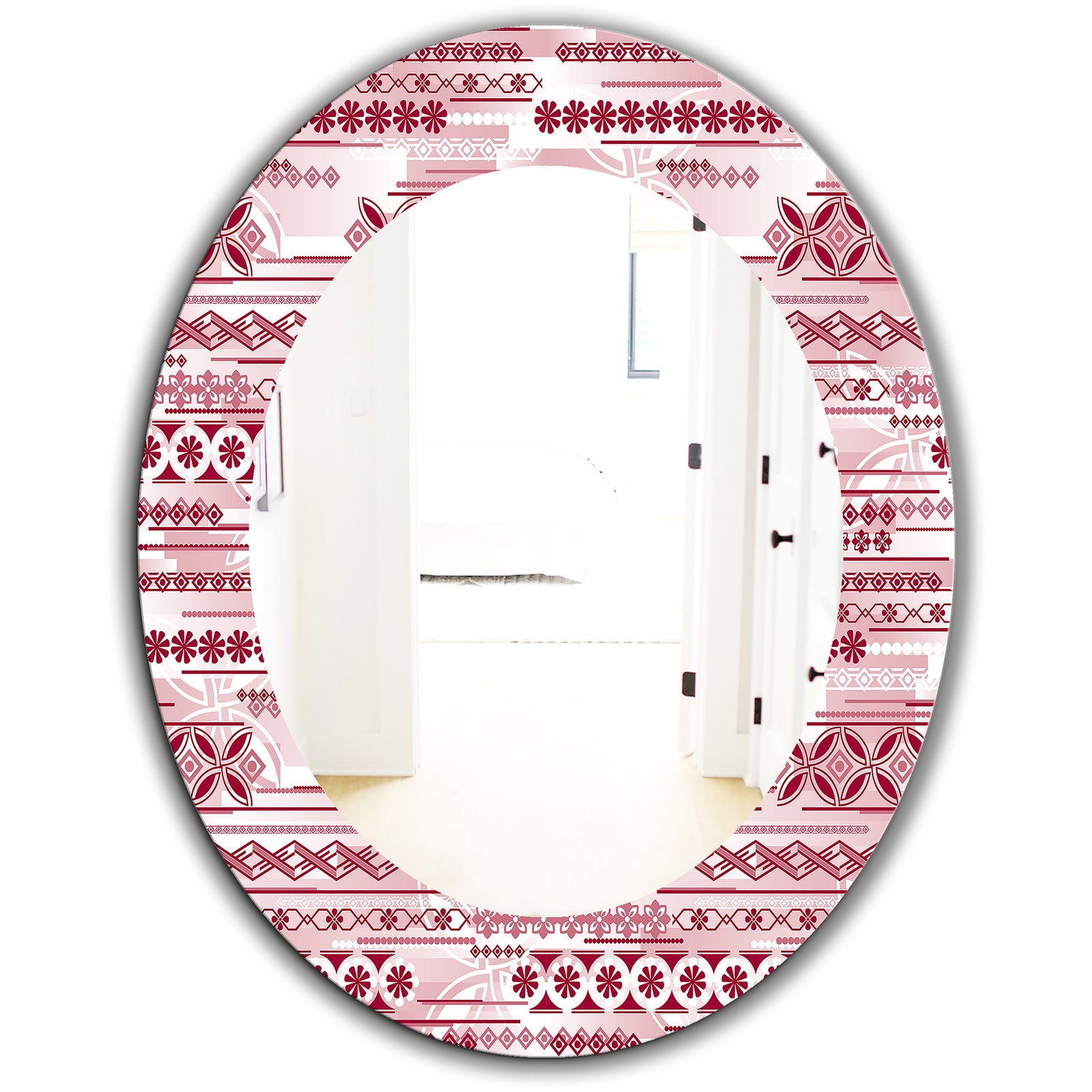 Irregular Pattern - Bohemian and Eclectic Mirror - Oval or Round Wall Mirror