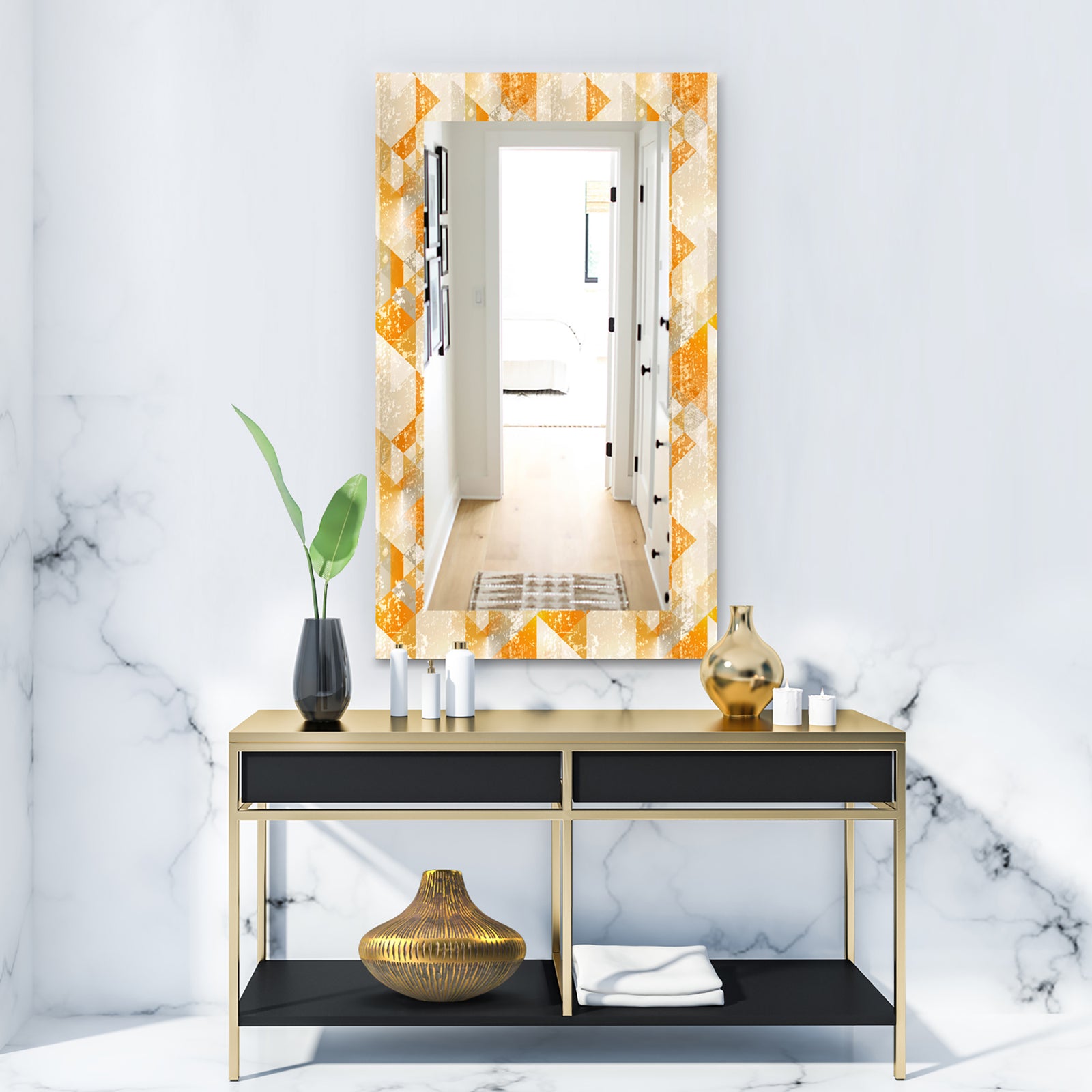 Gold Retro Style - Glam Mirror - Vanity Mirror