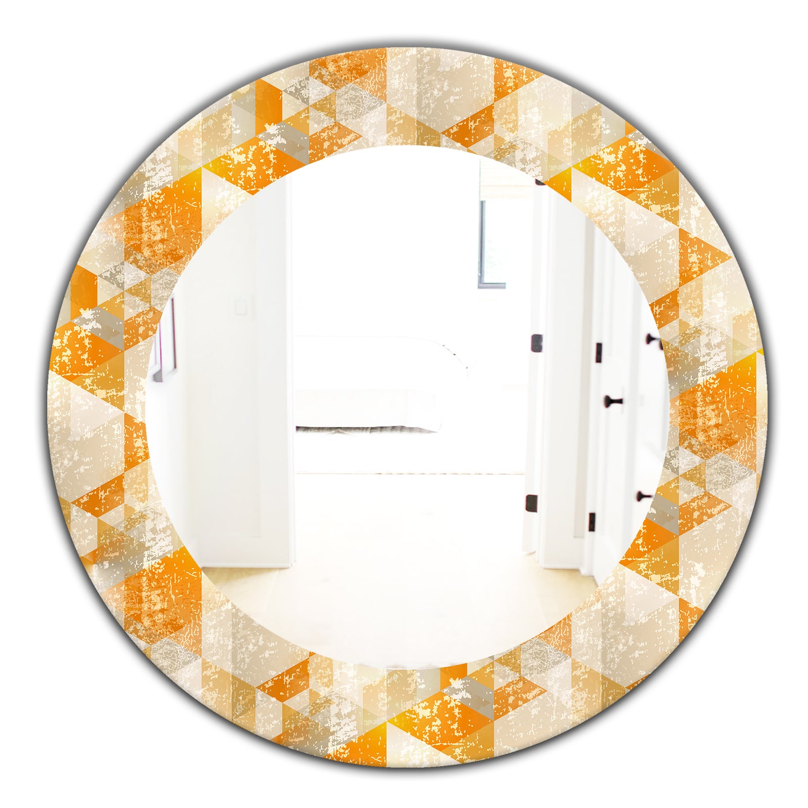 Gold Retro Style - Glam Mirror - Oval or Round Wall Mirror