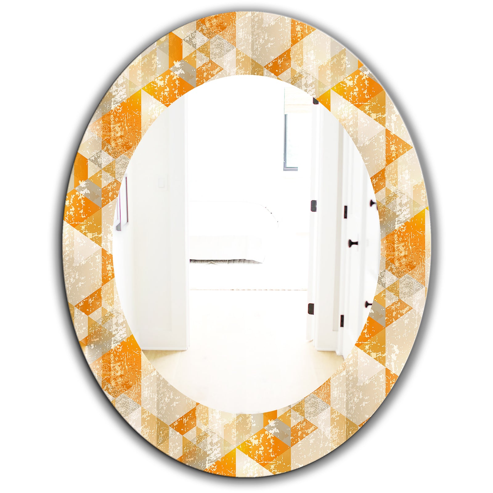 Gold Retro Style - Glam Mirror - Oval or Round Wall Mirror