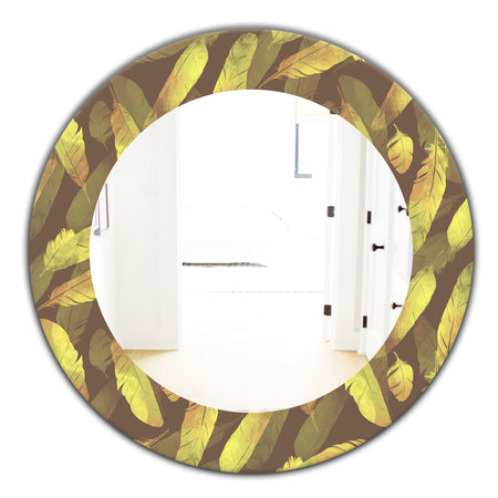 Yellow Moods 4 - Bohemian and Eclectic Mirror - Oval or Round Wall Mirror