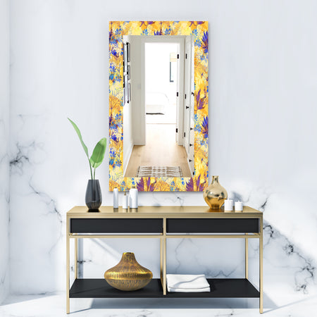 Imprints Flowers and Herb Pattern - Glam Mirror - Vanity Mirror