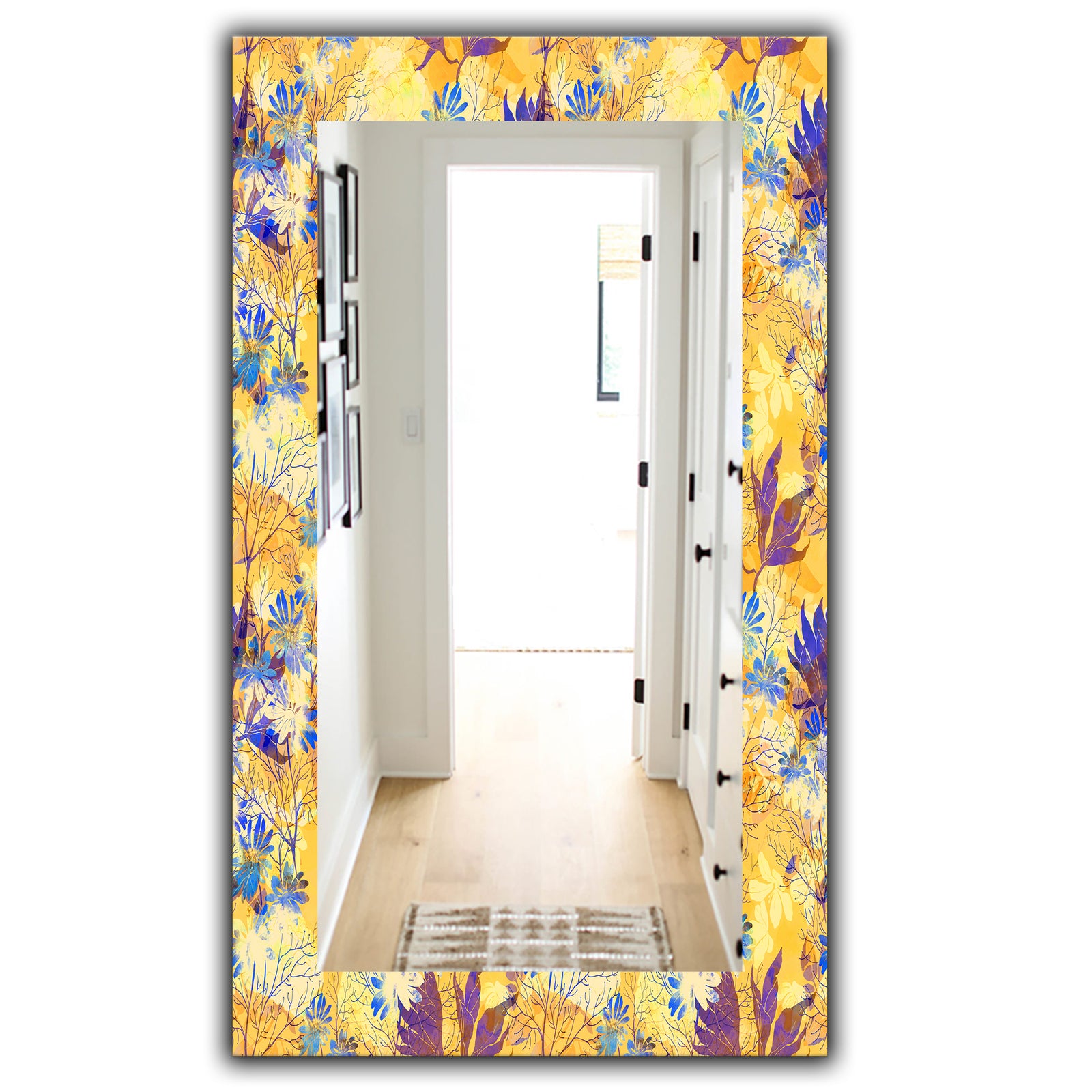 Imprints Flowers and Herb Pattern - Glam Mirror - Vanity Mirror