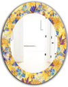 Imprints Flowers and Herb Pattern - Glam Mirror - Frameless Oval or Round Wall Mirror