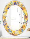 Imprints Flowers and Herb Pattern - Glam Mirror - Frameless Oval or Round Wall Mirror