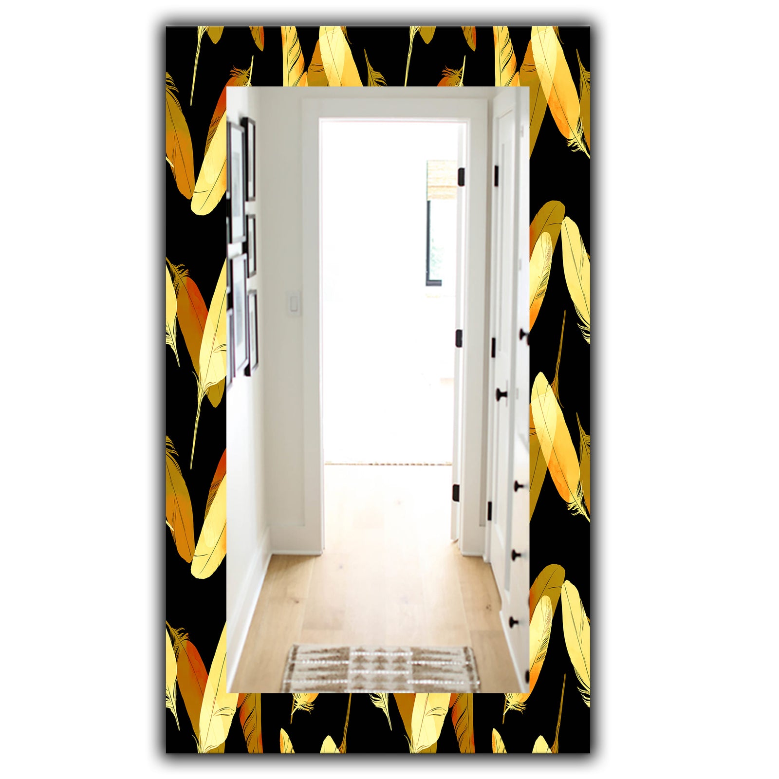 Feathers 6 - Bohemian and Eclectic Mirror - Vanity Mirror