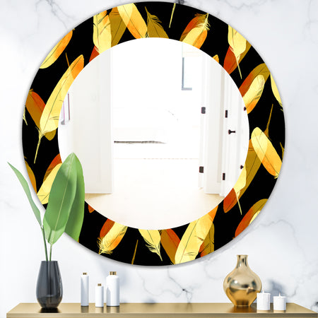 Feathers 6 - Bohemian and Eclectic Mirror - Oval or Round Wall Mirror
