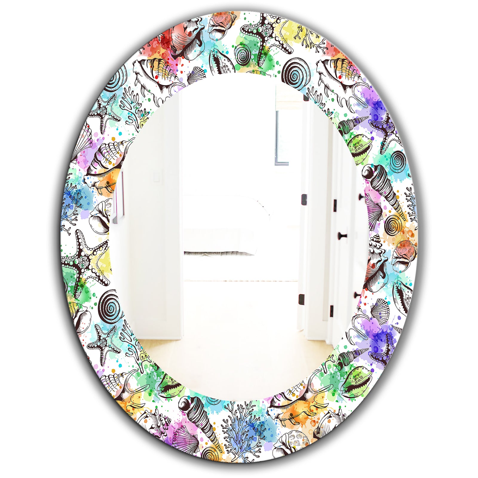 Costal Creatures 6 - Traditional Mirror - Oval or Round Wall Mirror