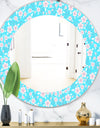 Flower Pattern - Modern Mirror - Frameless Oval or Round Wall Mirror