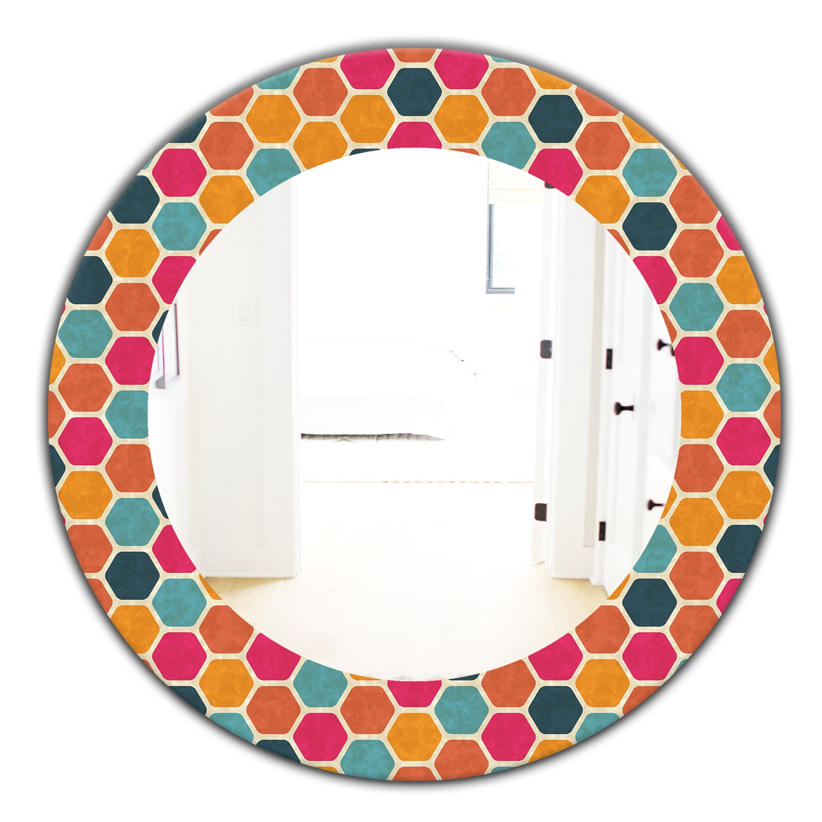 Honeycomb 1 - Modern Mirror - Oval or Round Wall Mirror