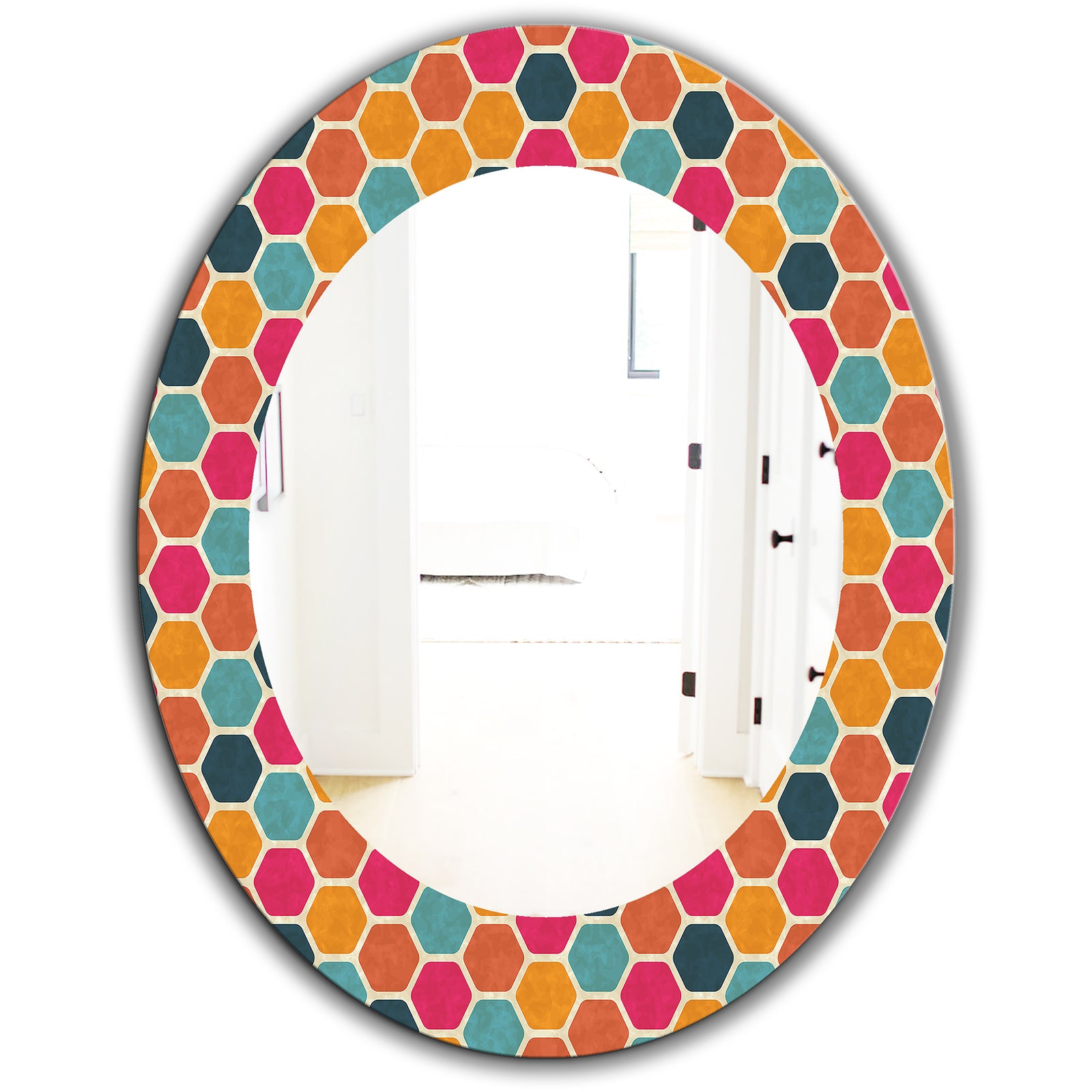 Honeycomb 1 - Modern Mirror - Oval or Round Wall Mirror