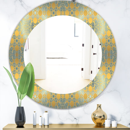 Glam Flowers Decorative - Glam Mirror - Frameless Oval or Round Wall Mirror