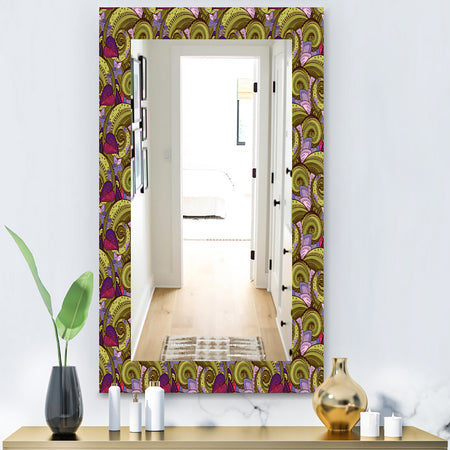 Floral Pattern, Paisley Garden Style - Bohemian and Eclectic Mirror - Modern Wall Mirror