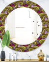 Floral Pattern, Paisley Garden Style - Bohemian and Eclectic Mirror - Oval or Round Wall Mirror