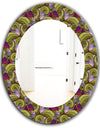 Floral Pattern, Paisley Garden Style - Bohemian and Eclectic Mirror - Oval or Round Wall Mirror