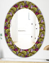 Floral Pattern, Paisley Garden Style - Bohemian and Eclectic Mirror - Oval or Round Wall Mirror