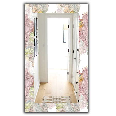 Watercolor Painting With Ethnic Motif - Bohemian and Eclectic Mirror - Modern Wall Mirror