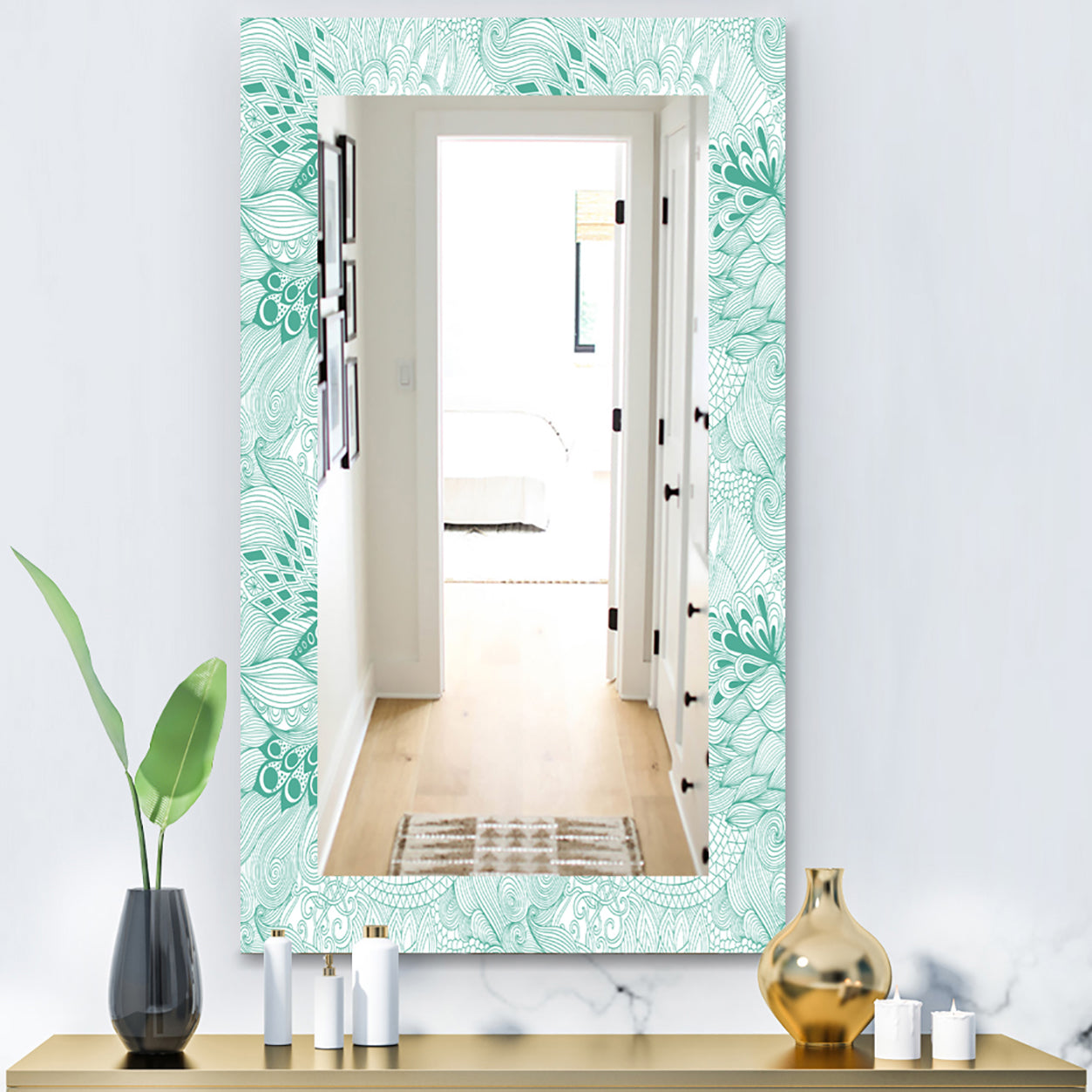 Pattern Abstract With Colorful Ornament - Modern Mirror - Vanity Mirror