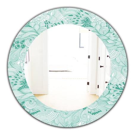 Pattern Abstract With Colorful Ornament - Modern Mirror - Oval or Round Wall Mirror