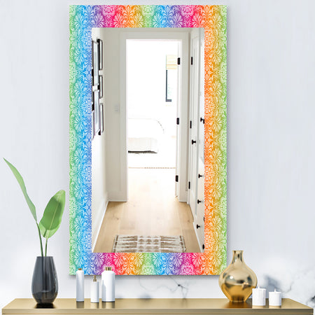 Ethnic Floral Pattern - Bohemian and Eclectic Mirror - Modern Wall Mirror