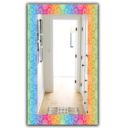 Ethnic Floral Pattern - Bohemian and Eclectic Mirror - Modern Wall Mirror