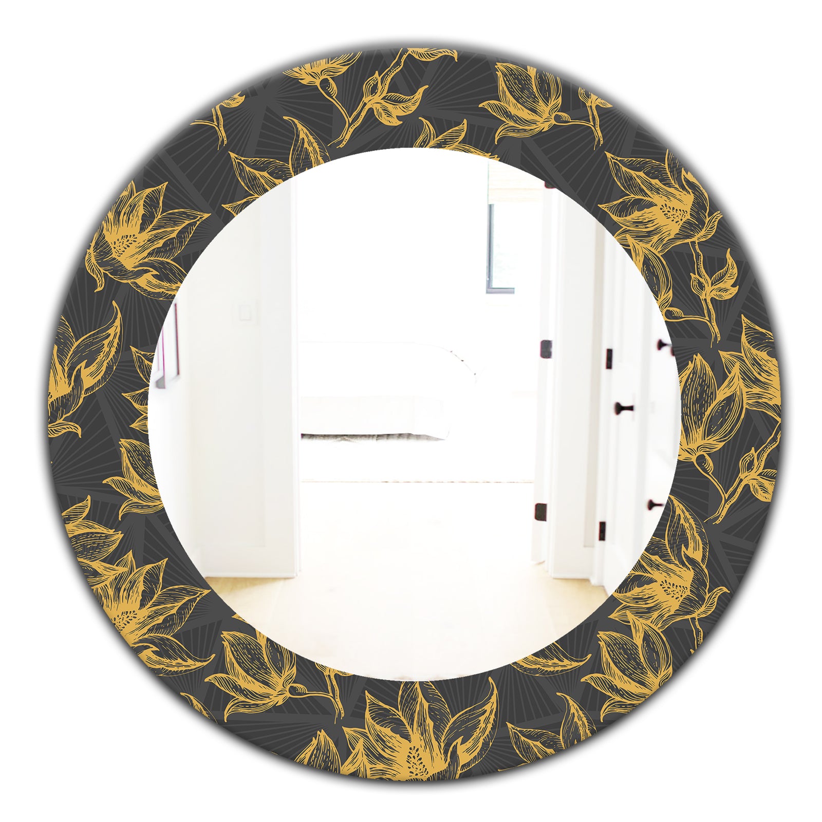Obsidian Bloom 7 - Modern Mirror - Oval or Round Wall Mirror