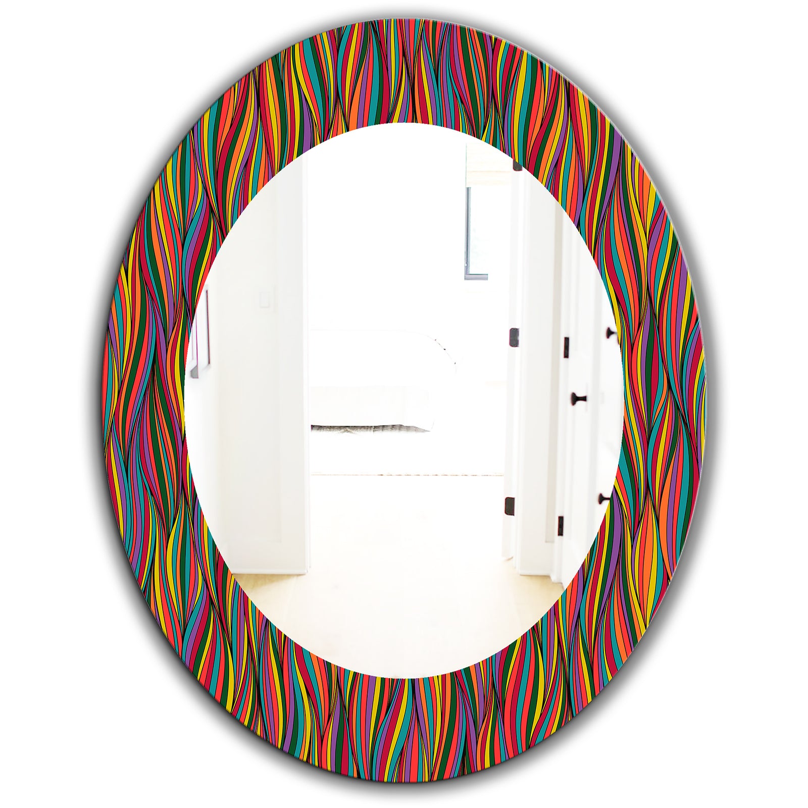 Gorgeous Wave - Bohemian and Eclectic Mirror - Oval or Round Wall Mirror