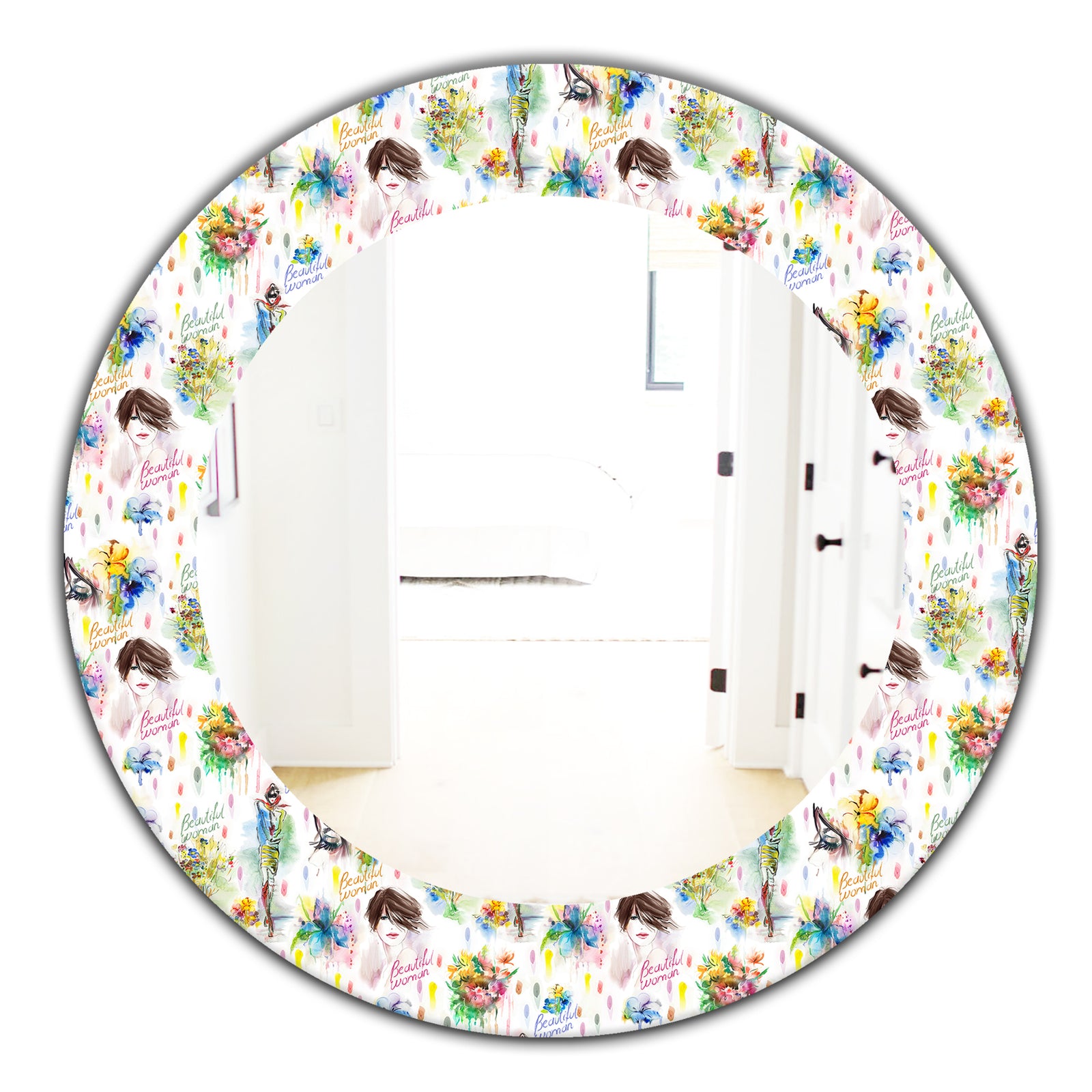 Beauty and Fashion Pattern - Modern Mirror - Oval or Round Wall Mirror