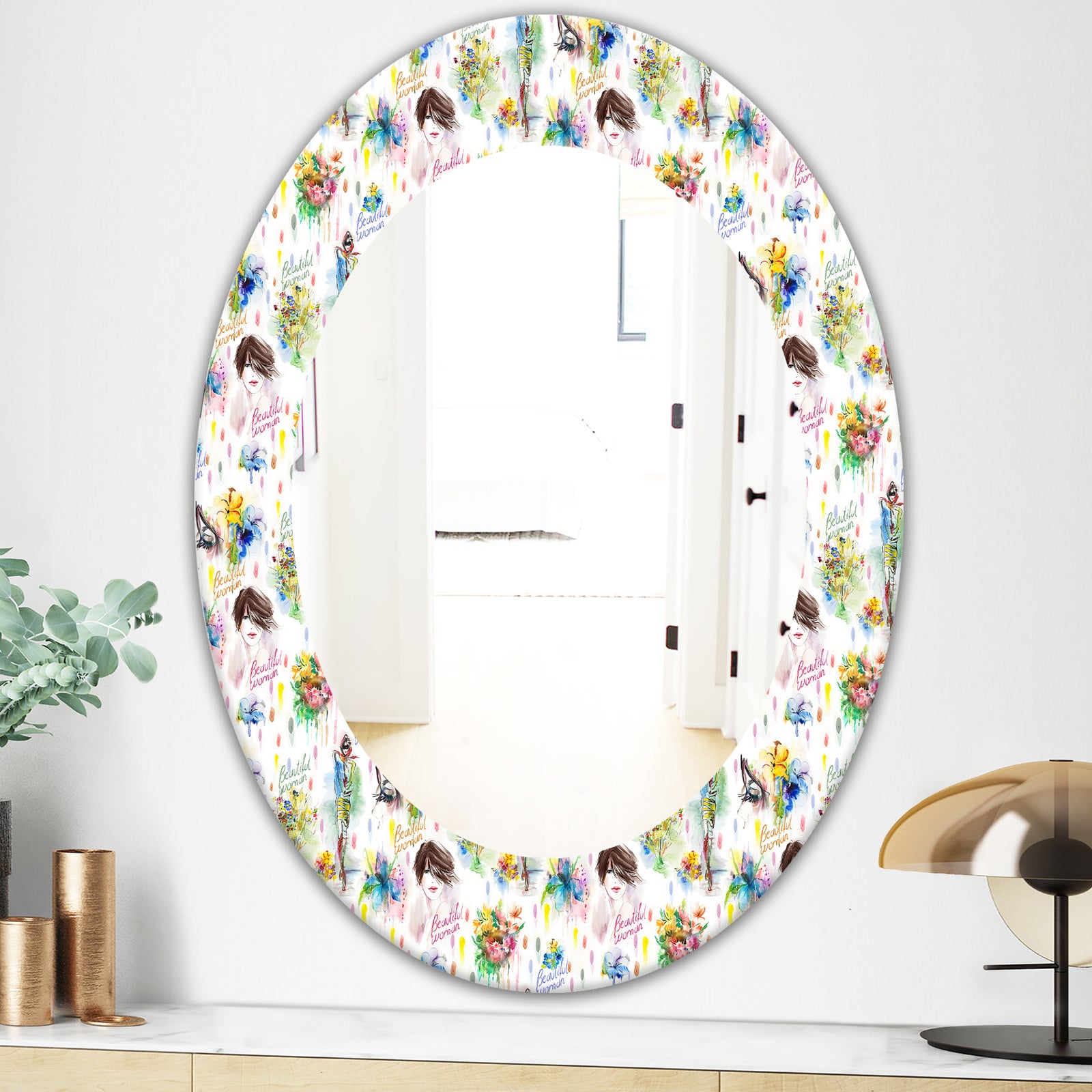 Beauty and Fashion Pattern - Modern Mirror - Oval or Round Wall Mirror