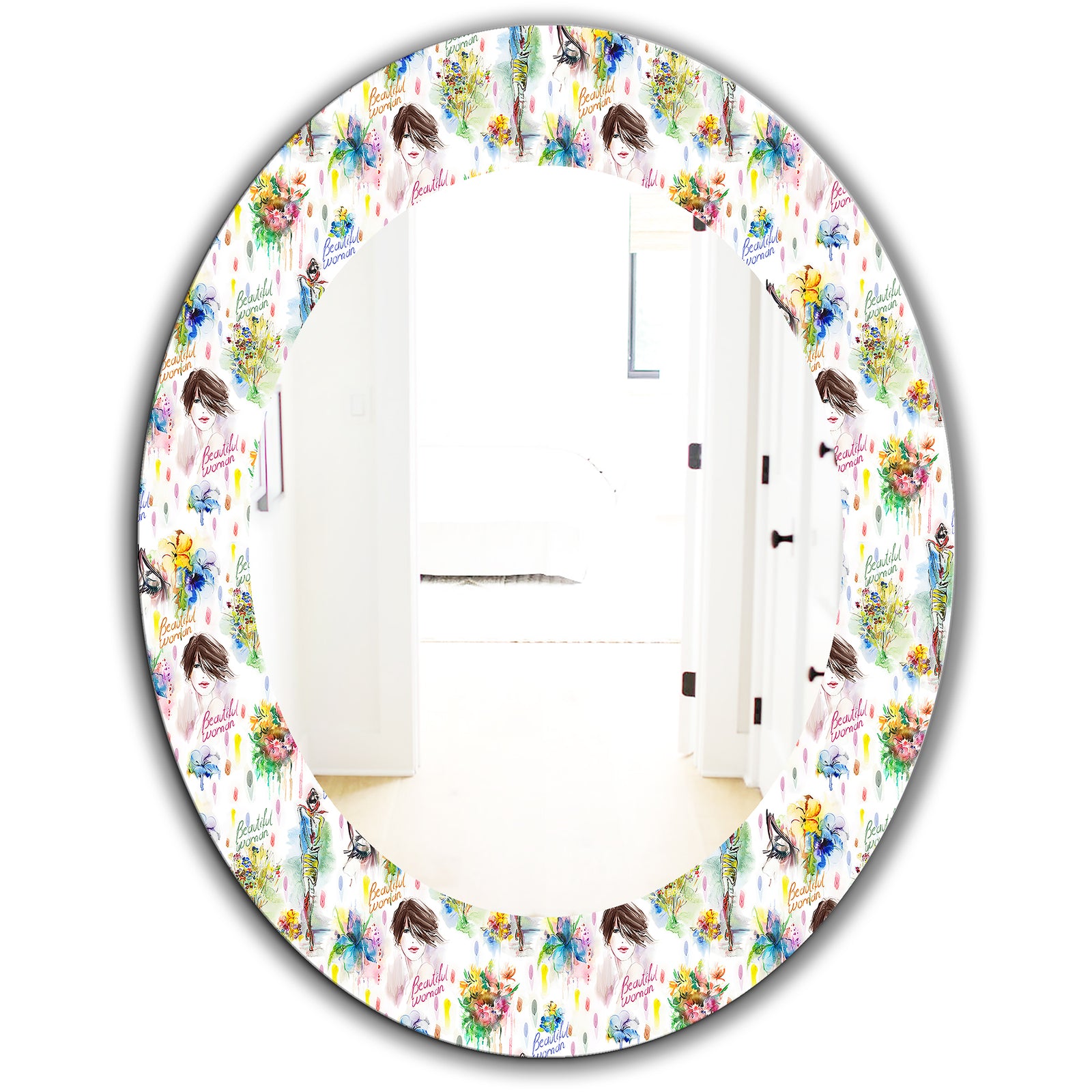 Beauty and Fashion Pattern - Modern Mirror - Oval or Round Wall Mirror