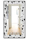 Cats Pattern - Modern Mirror - Wall Mirror