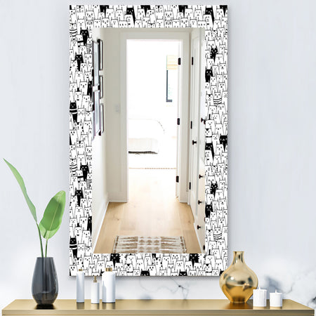 Cats Pattern - Modern Mirror - Wall Mirror