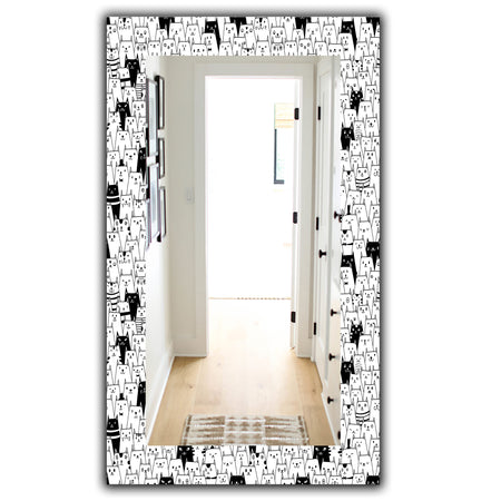 Cats Pattern - Modern Mirror - Wall Mirror