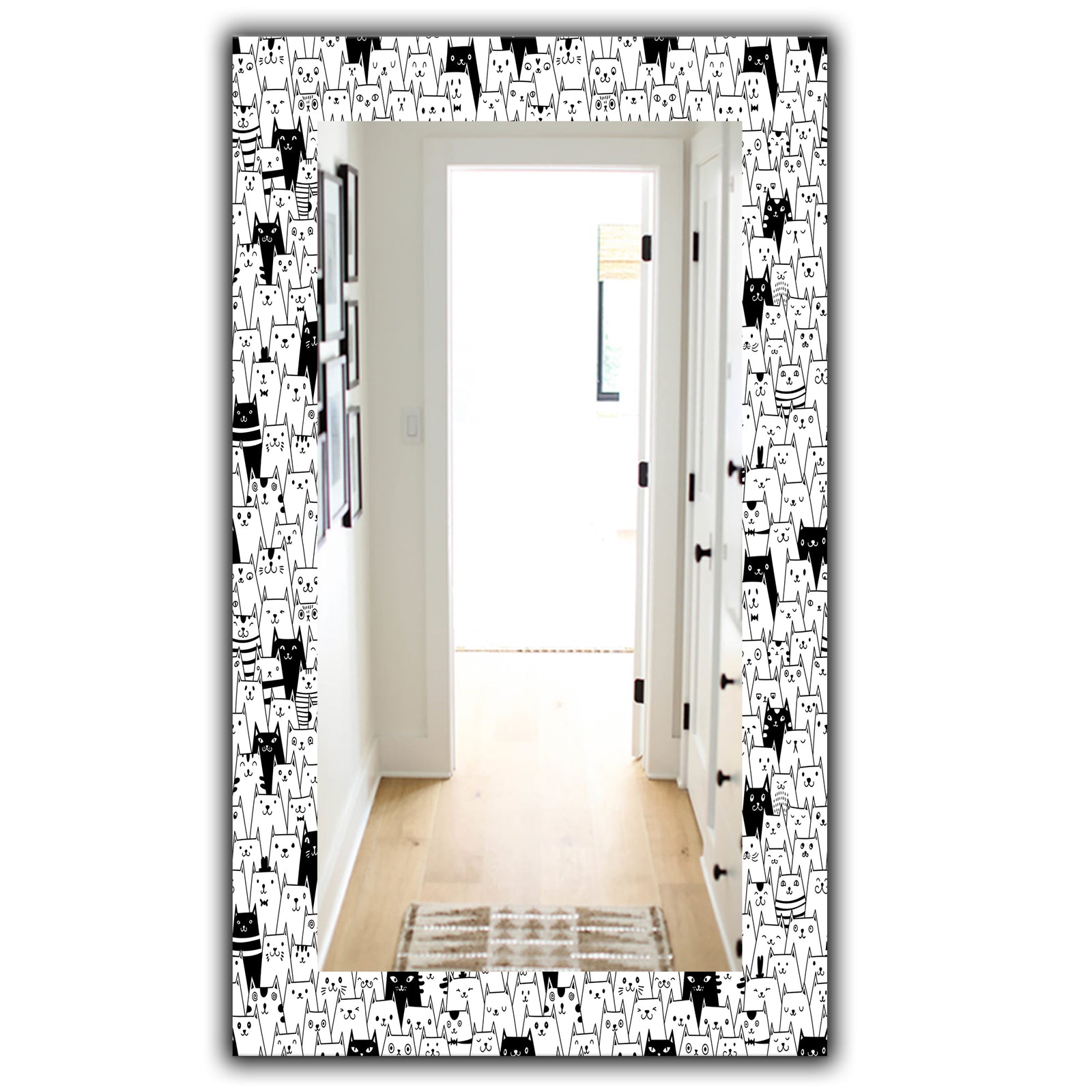 Cats Pattern - Modern Mirror - Wall Mirror