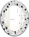 Cats Pattern - Modern Mirror - Oval or Round Wall Mirror