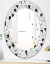 Cats Pattern - Modern Mirror - Oval or Round Wall Mirror