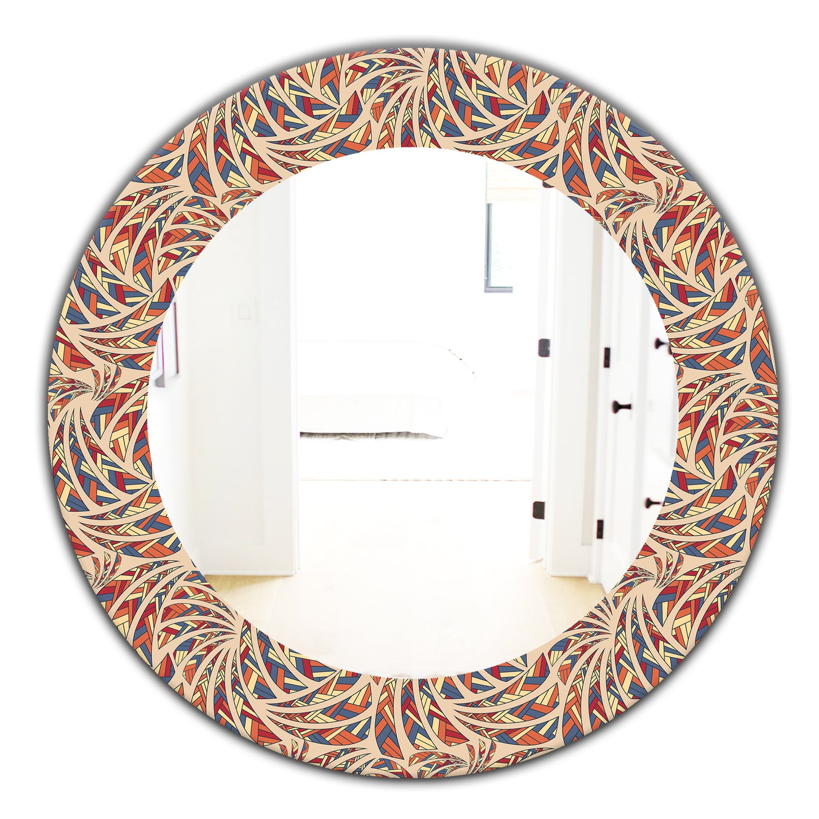 Ethnic Pattern - Bohemian and Eclectic Mirror - Oval or Round Wall Mirror