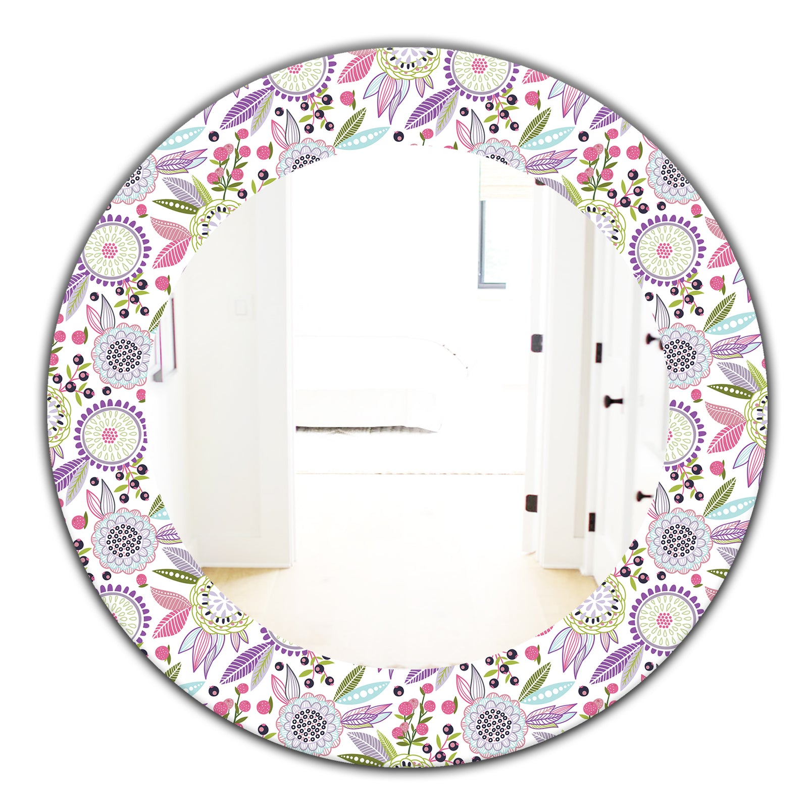 Porch & Den Daren Pink Blossom Frameless Mirror