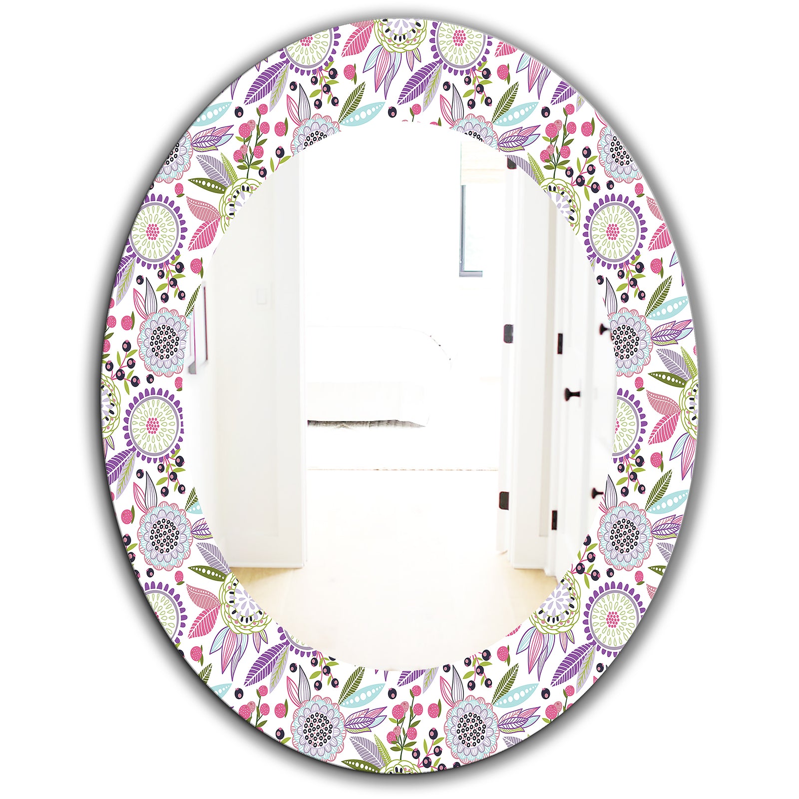 Porch & Den Daren Pink Blossom Frameless Mirror
