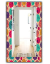 Flowers Motif Pattern - Modern Mirror - Vanity Mirror