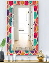 Flowers Motif Pattern - Modern Mirror - Vanity Mirror