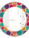 Flowers Motif Pattern - Modern Mirror - Oval or Round Wall Mirror