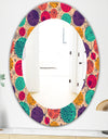 Flowers Motif Pattern - Modern Mirror - Oval or Round Wall Mirror